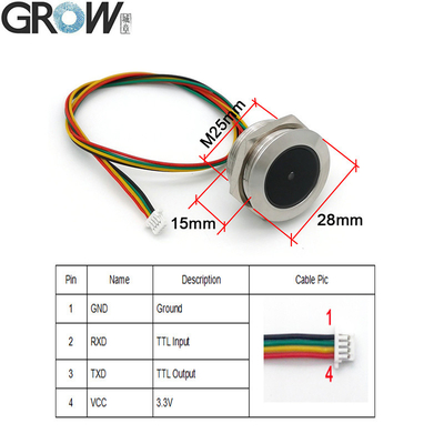 GROW GM60 Stainless Steel LED Control Ring Indicator Light UART Interface 1D/2D Bar Code QR Code Barcode Reader Module