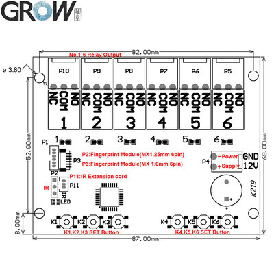 GROW K219-A Programmable Multiple Relay Fingerprint Infrared Remote Controller Control Board
