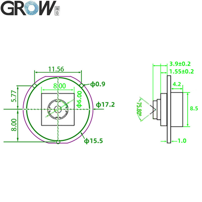 GROW GM861XS Small USB UART Interface 1D 2D Bar Code QR Code Barcode Reader Module White Green LED