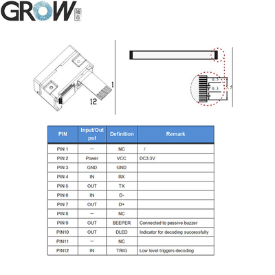 GROW GM65-S 1D/QR/2D Bar Code Scanner QR Code Reader Barcode Reader Module